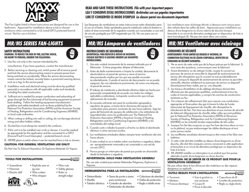 Maxxair MR Series quick start guide Maxxair MR Series quick start guide