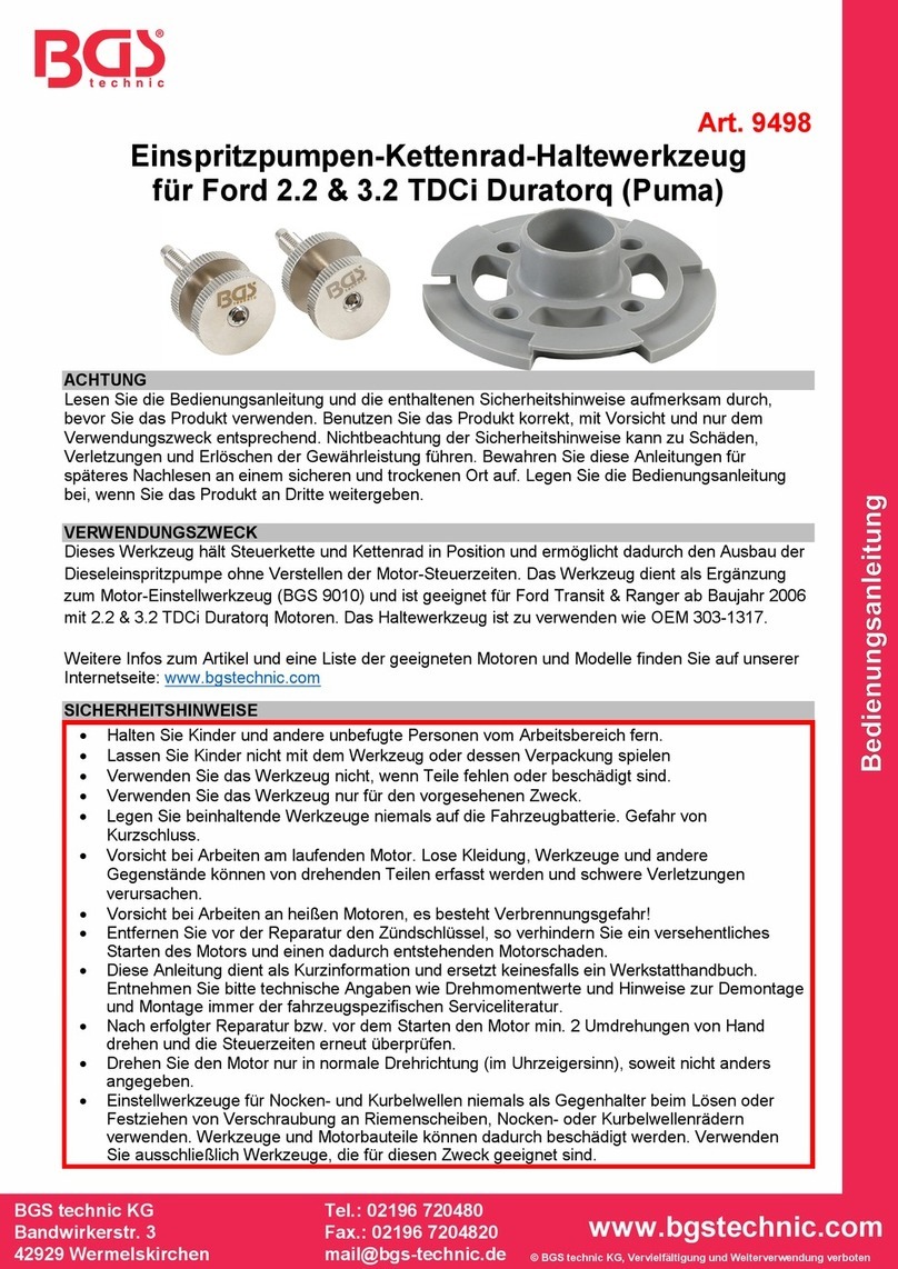 BGS technic 9498 instruction manual