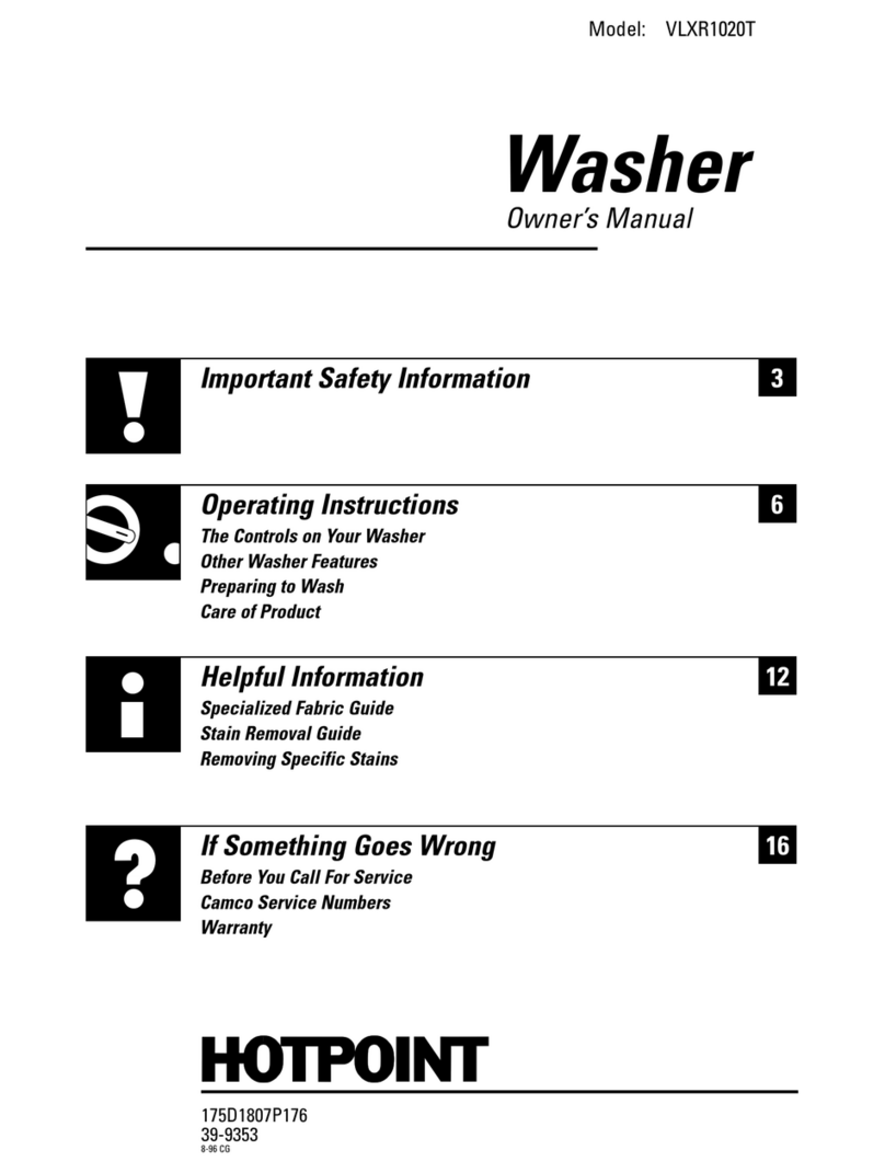 Hotpoint VLXR1020T User manual