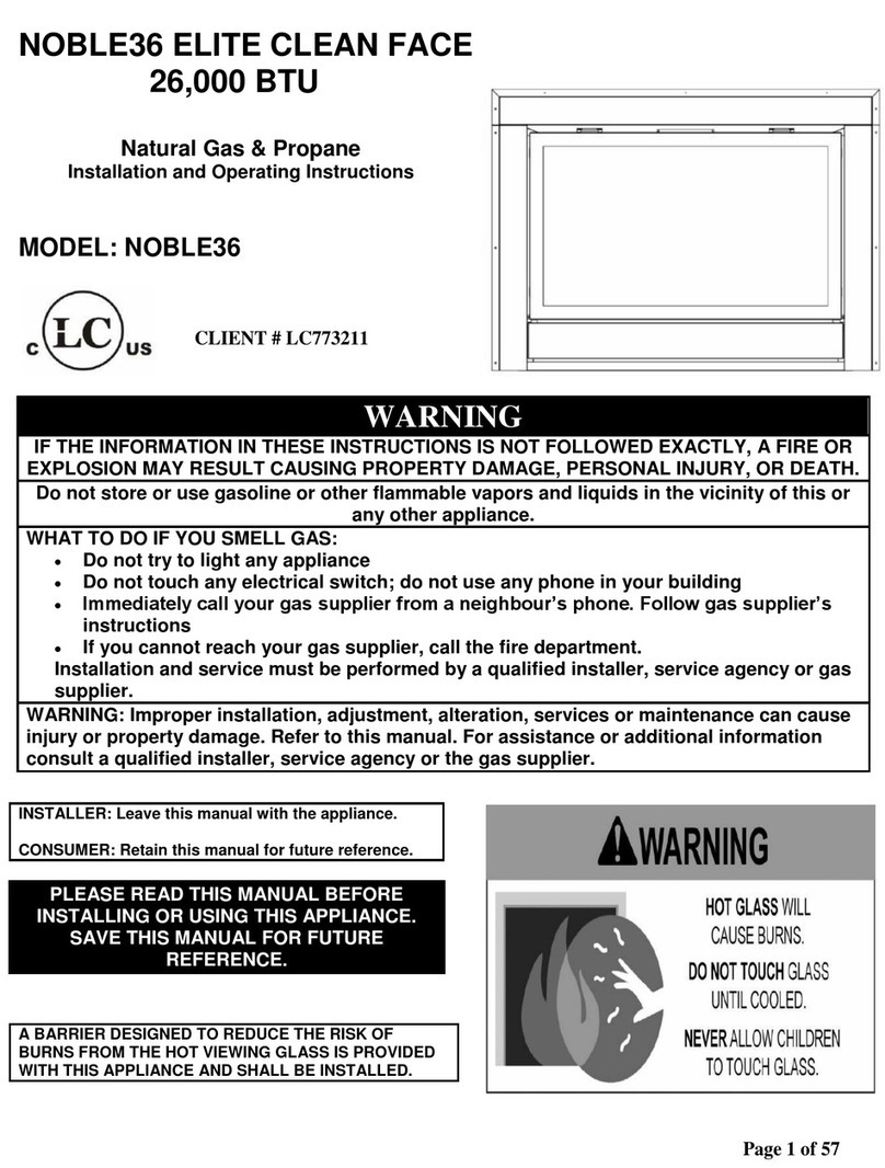 Savannah NOBLE36 Installation and operating instructions