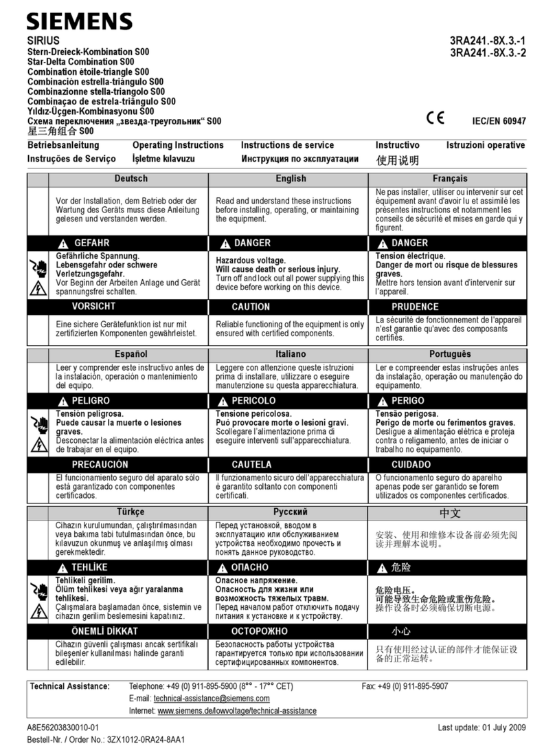 Siemens SIRIUS S00 User manual
