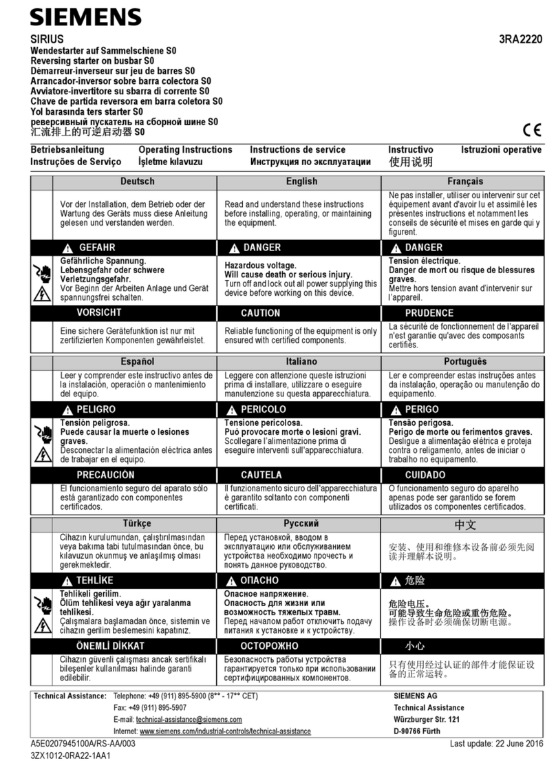 Siemens SIRIUS S0 User manual Siemens SIRIUS S0 User manual