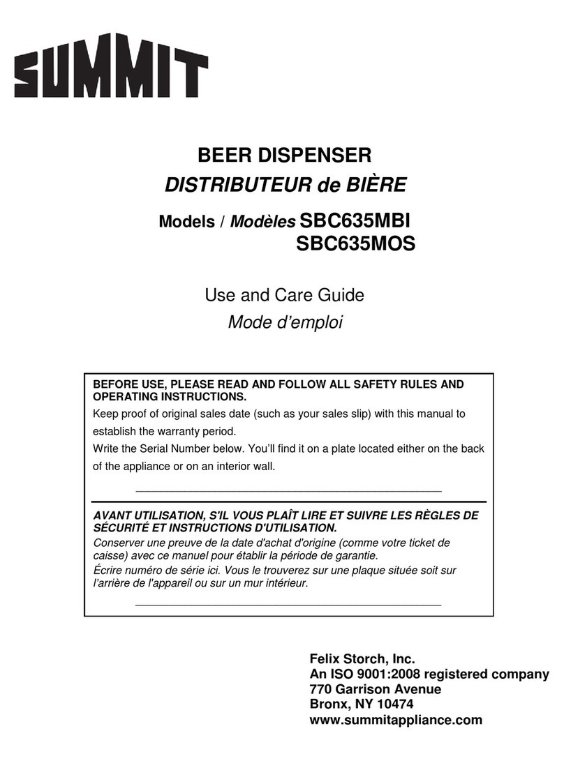 Summit SBC635MOS Use and care guide