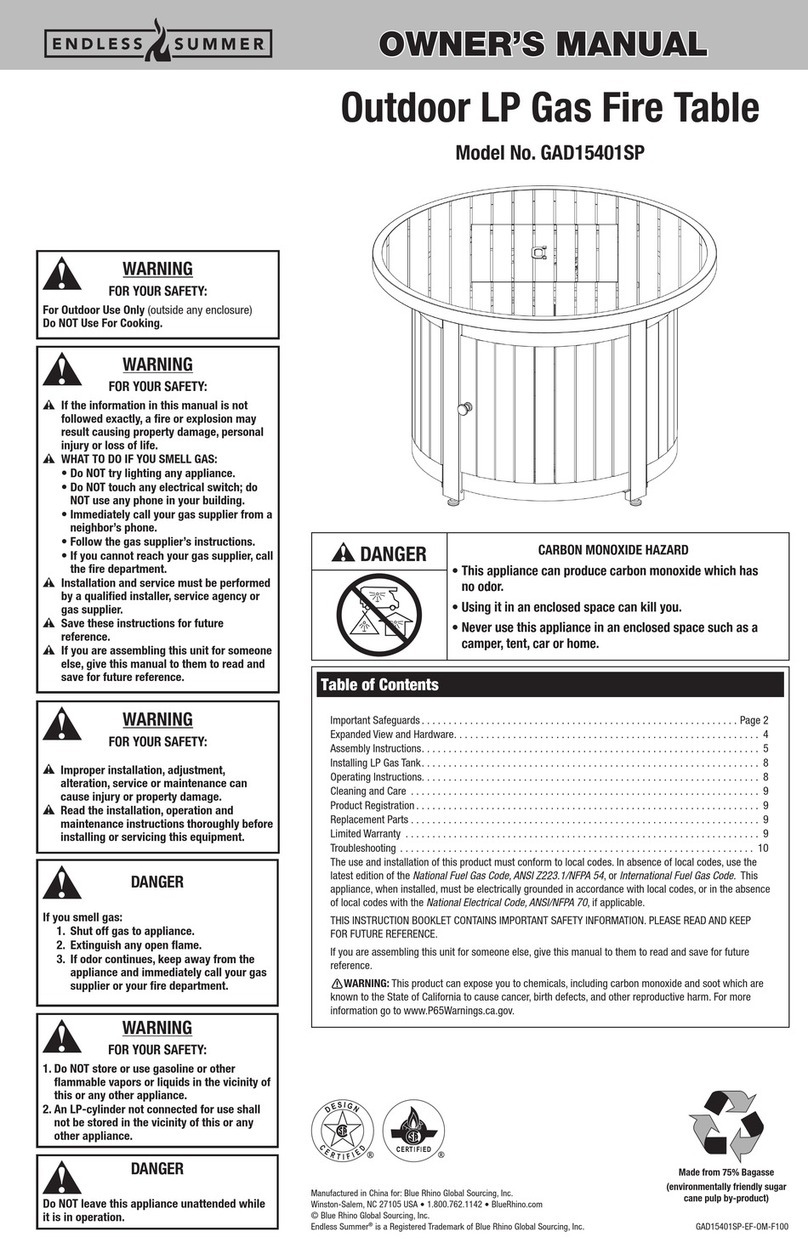 Endless Summer GAD15401SP owner's manual