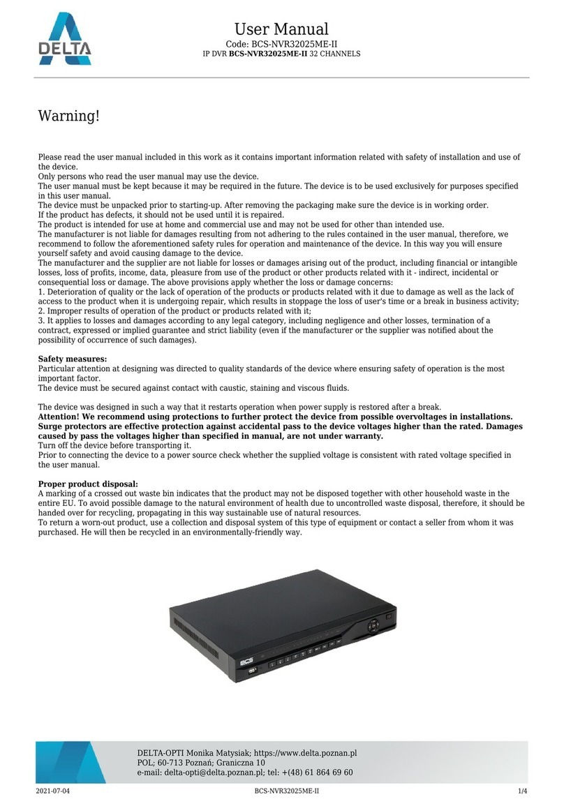 Delta BCS-NVR32025ME-II User manual