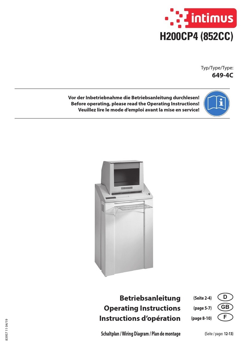 Intimus H200CP4 operating instructions
