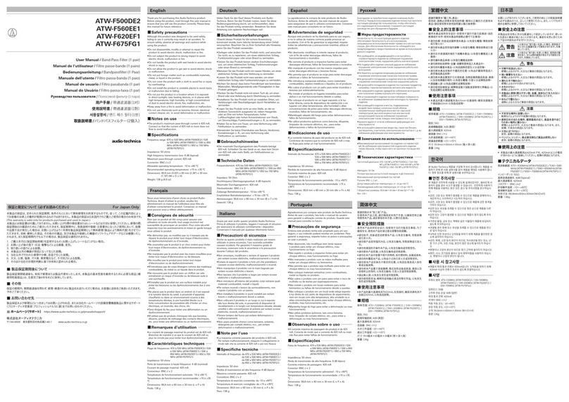 Audio Technica ATW-F500DE2 user manual
