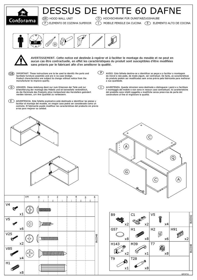 CONFORAMA DESSUS DE HOTTE 60 DAFNE User manual
