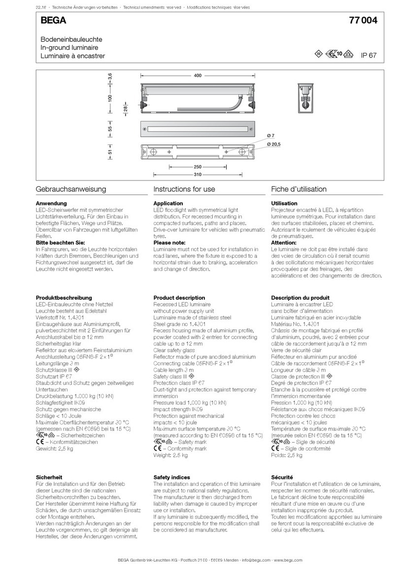 BEGA 77 004 Instructions for use