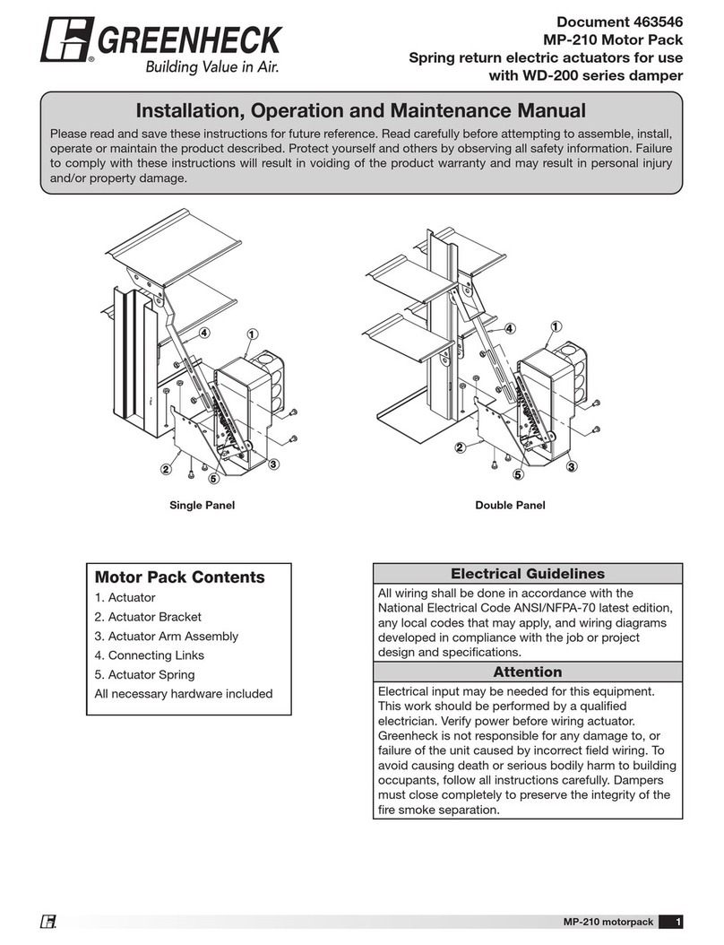 Greenheck WD-200 Series Installation, operation and maintenance manual Greenheck WD-200 Series Installation, operation and maintenance manual