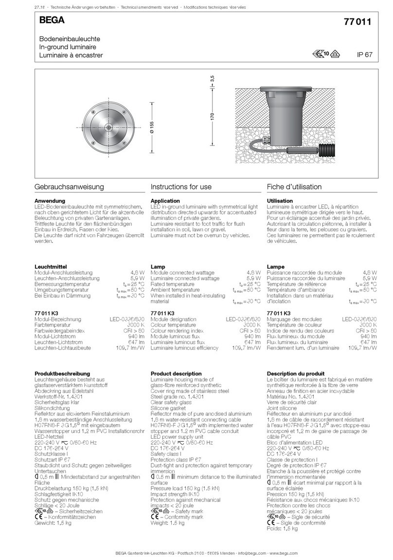 BEGA 77 011 Instructions for use