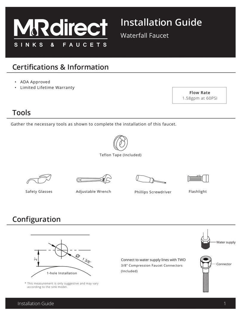 MRdirect Waterfall Faucet installation guide
