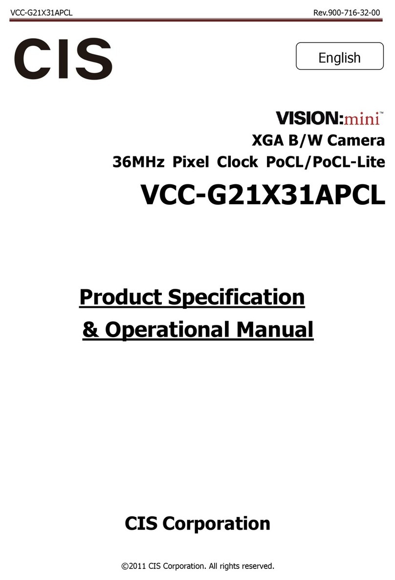 CIS Vision:mini VCC-G21X31APCL Product specification & operational manual