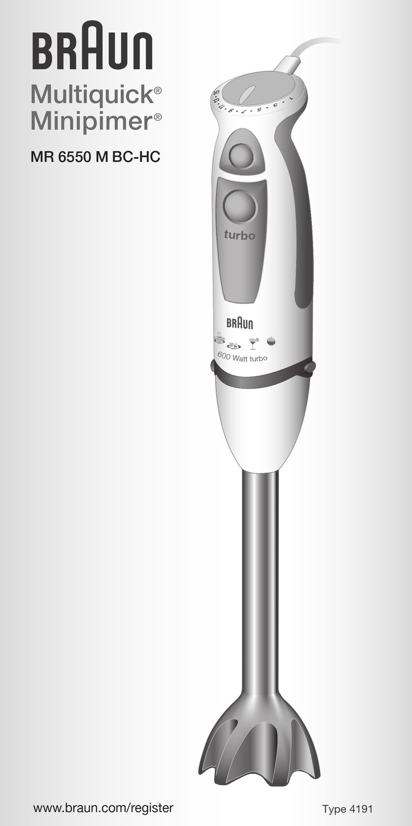 Braun Multiquick Minipimer MR 6550 M BC-HC manual