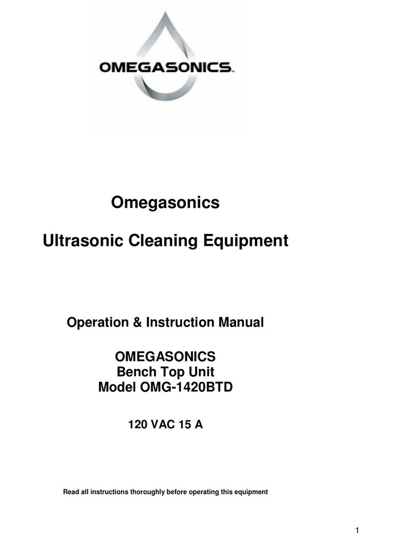 Omegasonics OMG-1420BTD Operation & instruction manual