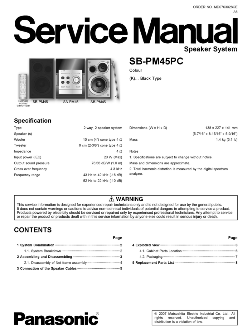 Panasonic SB-PM45PC Service manual