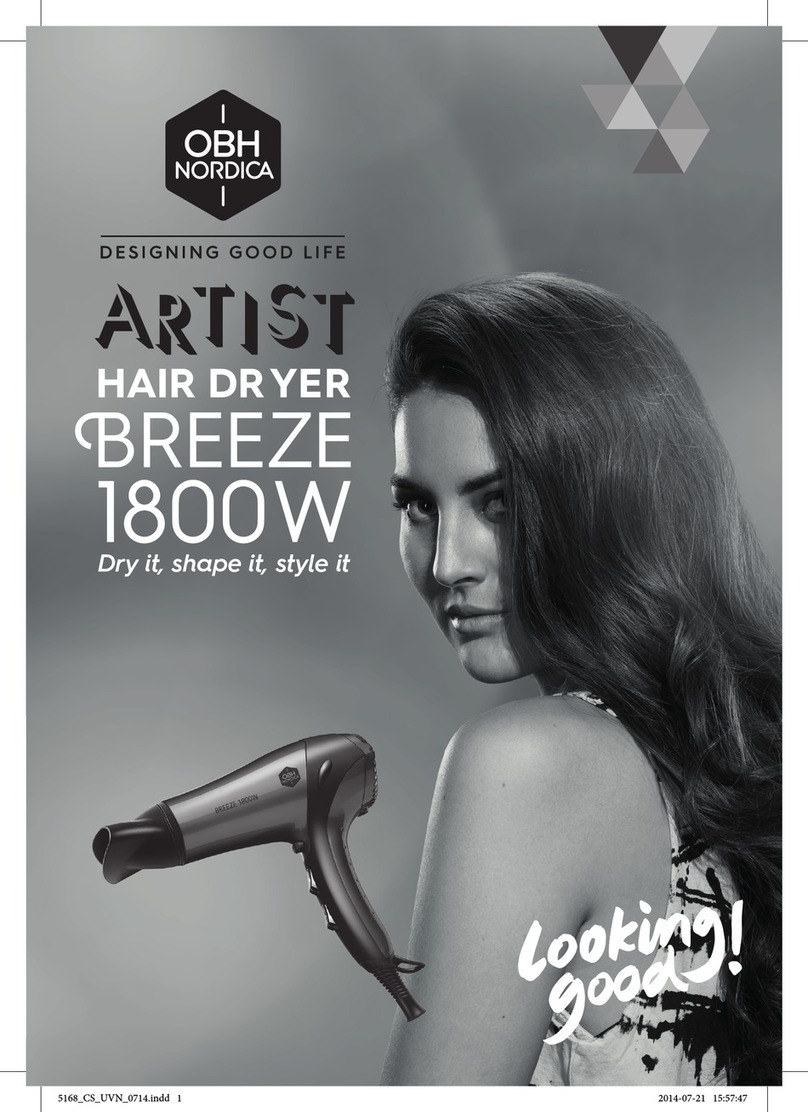 OBH Nordica ARTIST BREEZE 1800W User manual