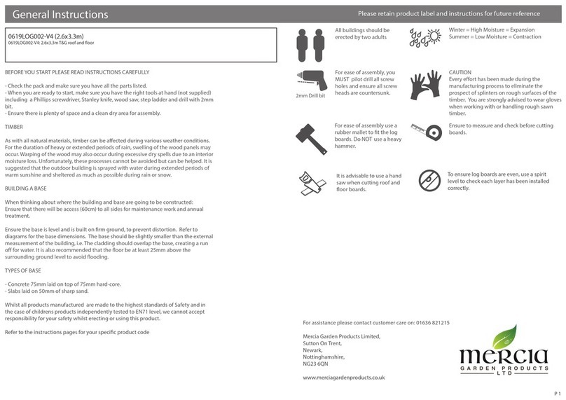Mercia Garden Products 0619LOG002-V4 General instructions