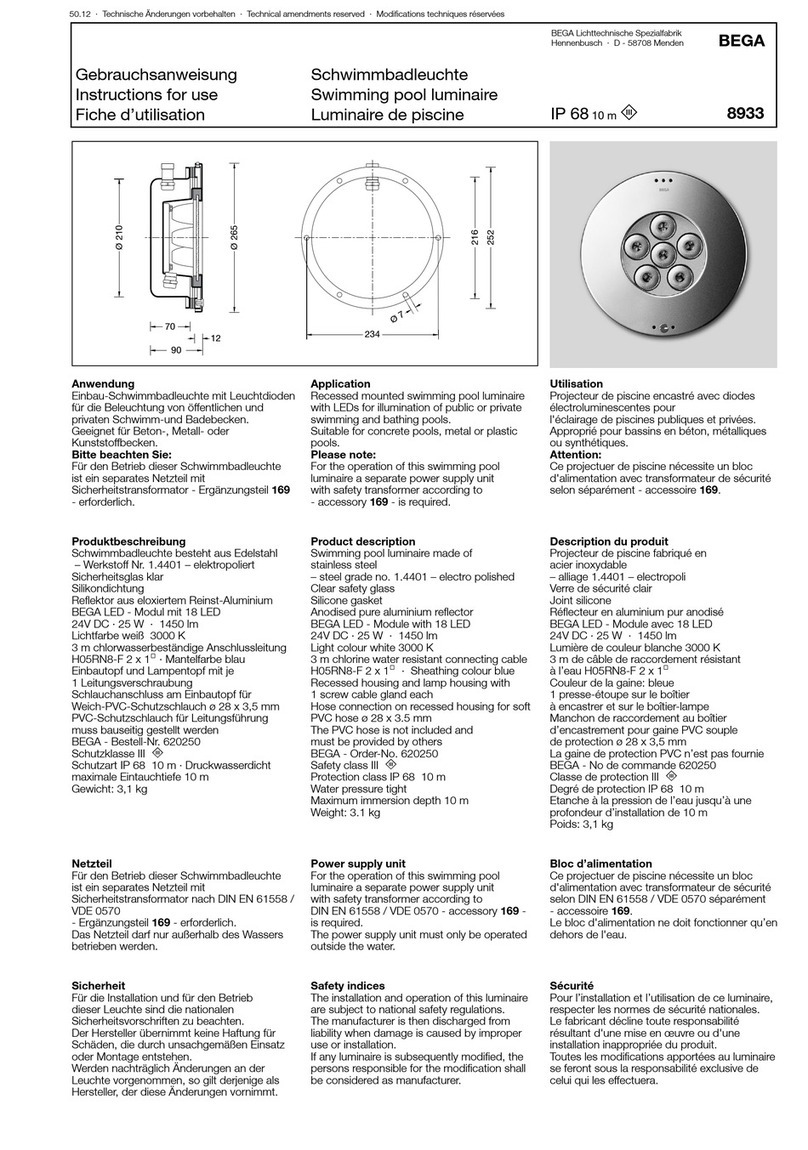 BEGA 8933 Instructions for use