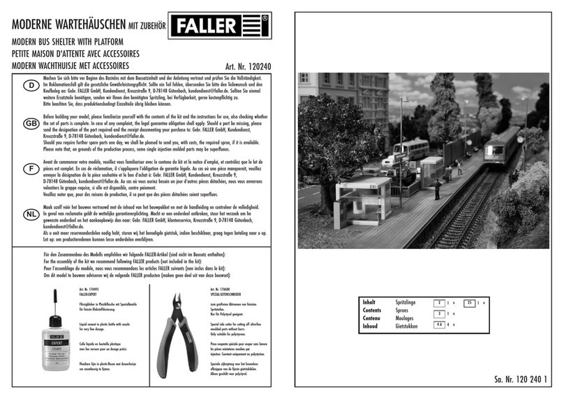 Faller MODERN BUS SHELTER WITH PLATFORM Assembly instructions