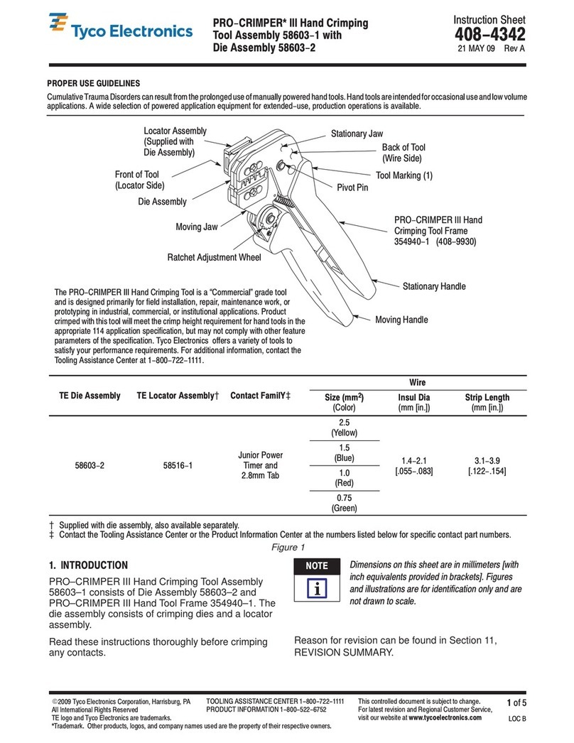 Tyco Electronics PRO-CRIMPER III 58603-1 instruction sheet