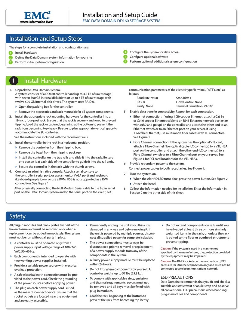 EMC DATA DOMAIN DD160 Assembly instructions