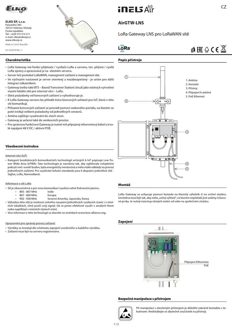 Elko iNELS Air AirGTW-LNS manual