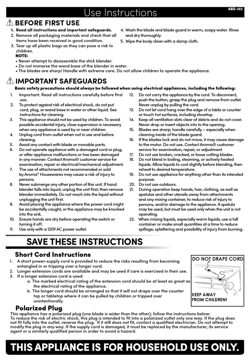 Aroma ABD-103 use instructions