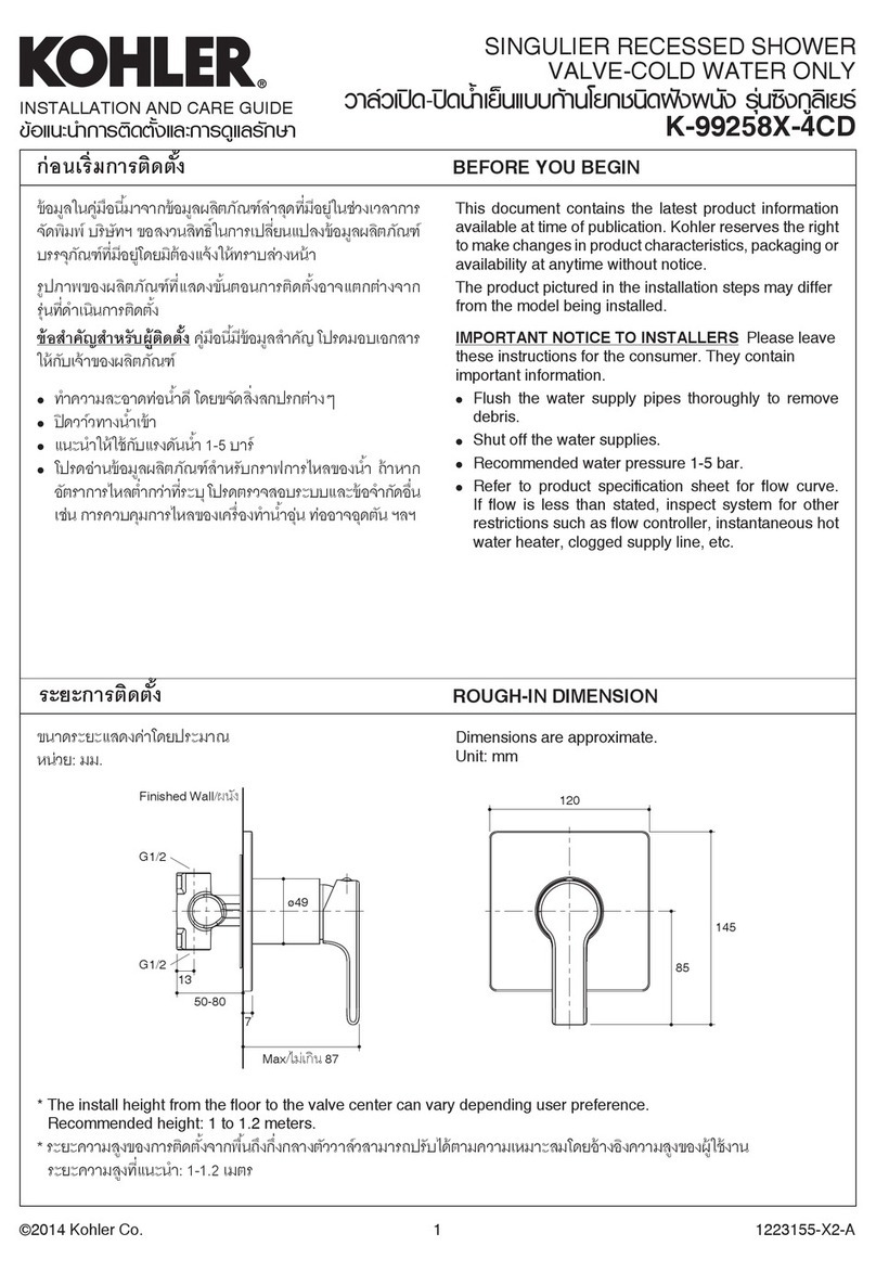 Kohler K-99258X-4CD Assembly instructions Kohler K-99258X-4CD Assembly instructions