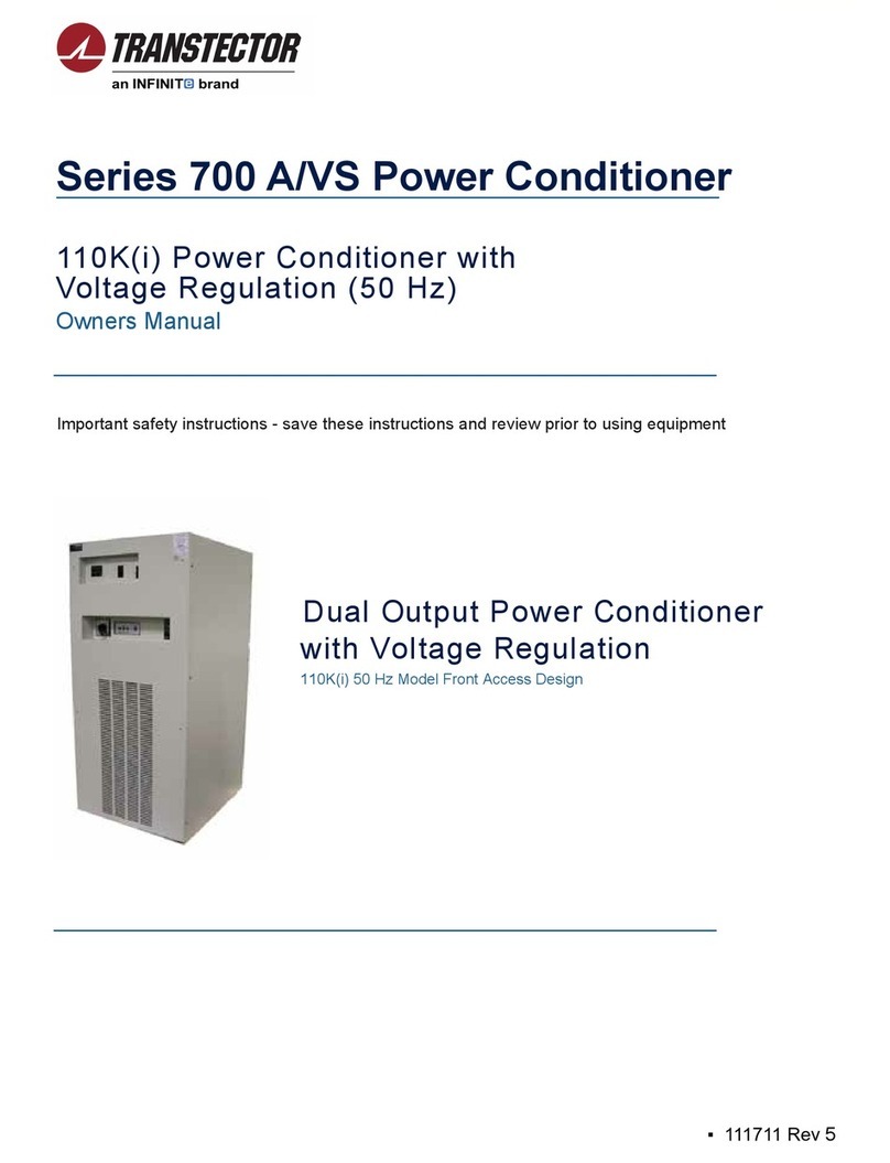 Infinite Transtector 700 A/VS Series owner's manual