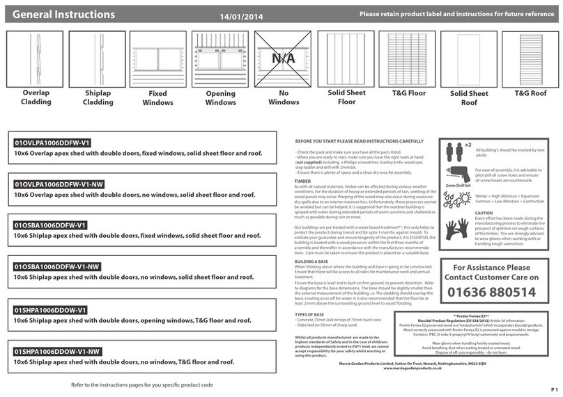 Mercia Garden Products 01OVLPA1006DDFW-V1 Instruction manual Mercia Garden Products 01OVLPA1006DDFW-V1 Instruction manual