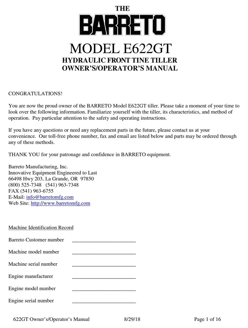 Barreto E622GT Owner's/operator's manual