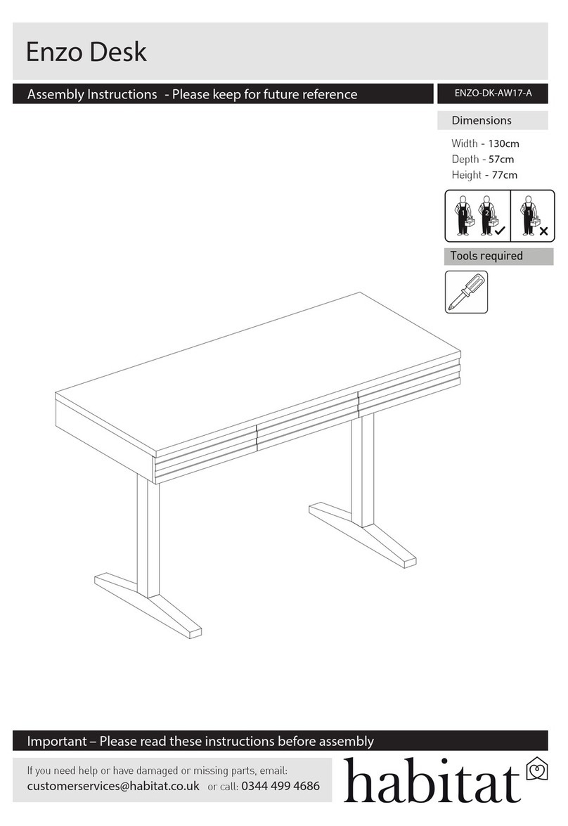 Habitat Enzo Desk ENZO-DK-AW17-A Assembly instructions