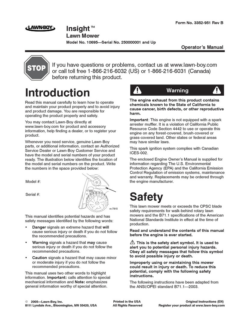 Lawn-Boy Insight 10695 Operator's manual