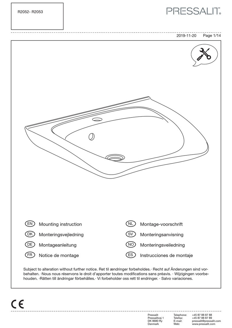 Pressalit R2052 Mounting instruction Pressalit R2052 Mounting instruction