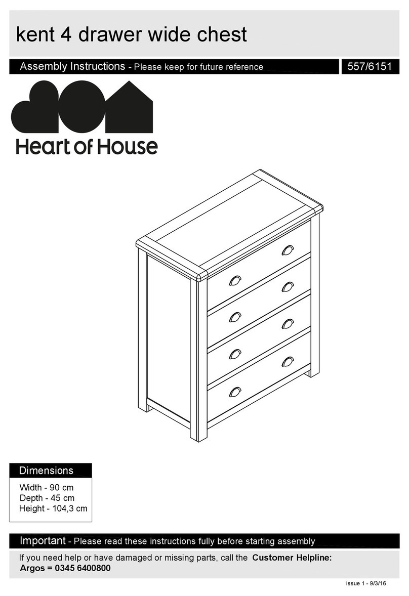 Heart of House kent 4 drawer wide chest Assembly instructions