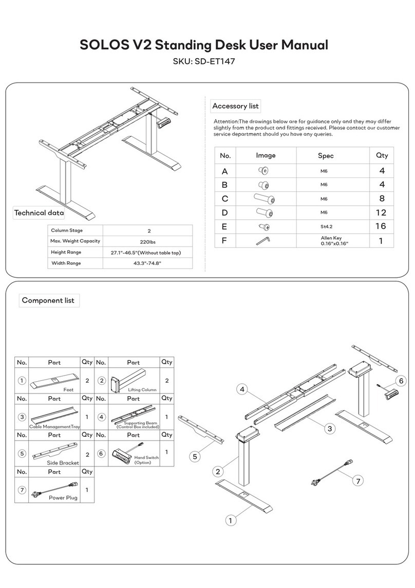 Solos V2 Standing Desk SD-ET147 User manual