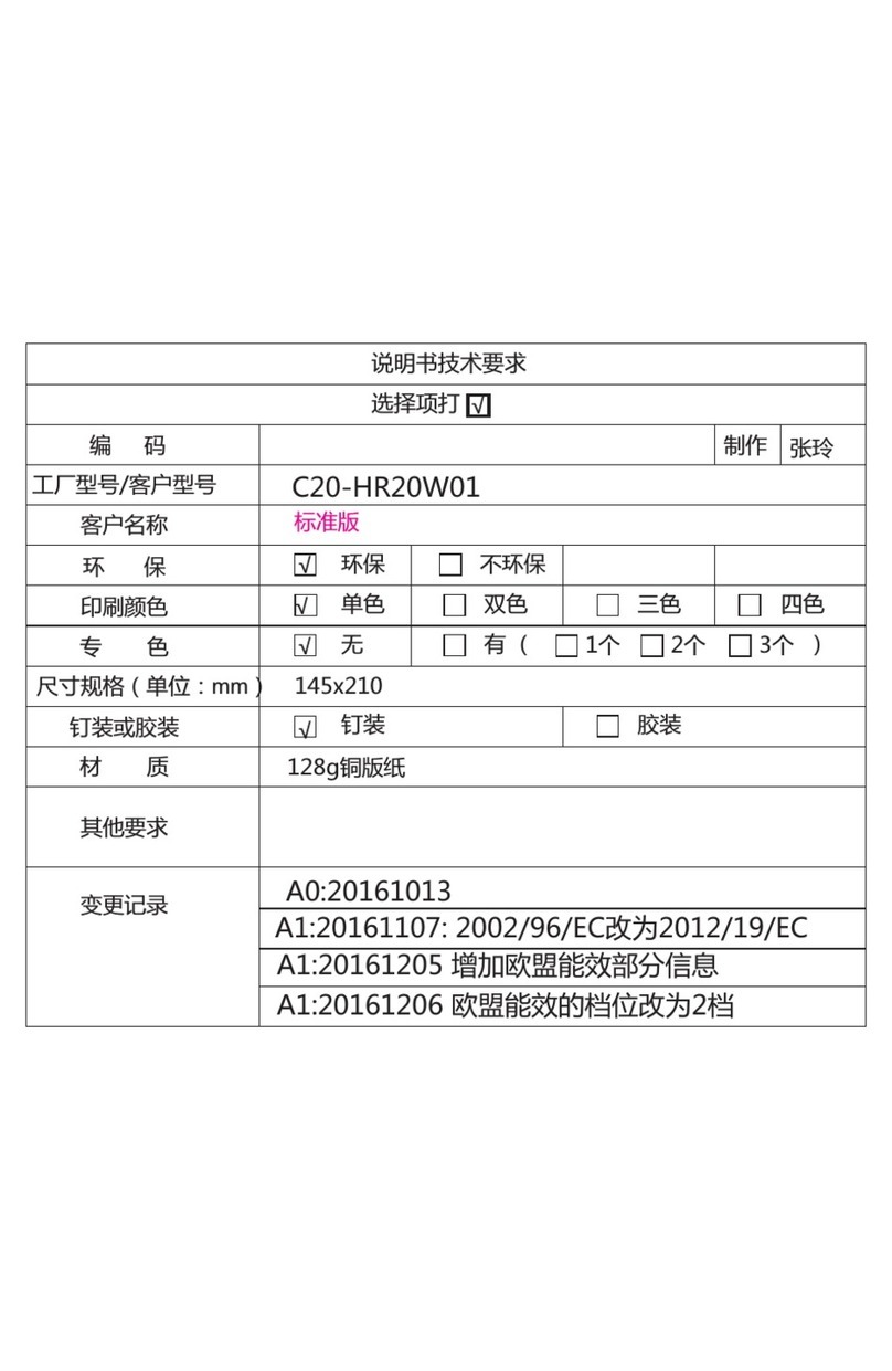 Midea C20-HR20W01 User manual Midea C20-HR20W01 User manual