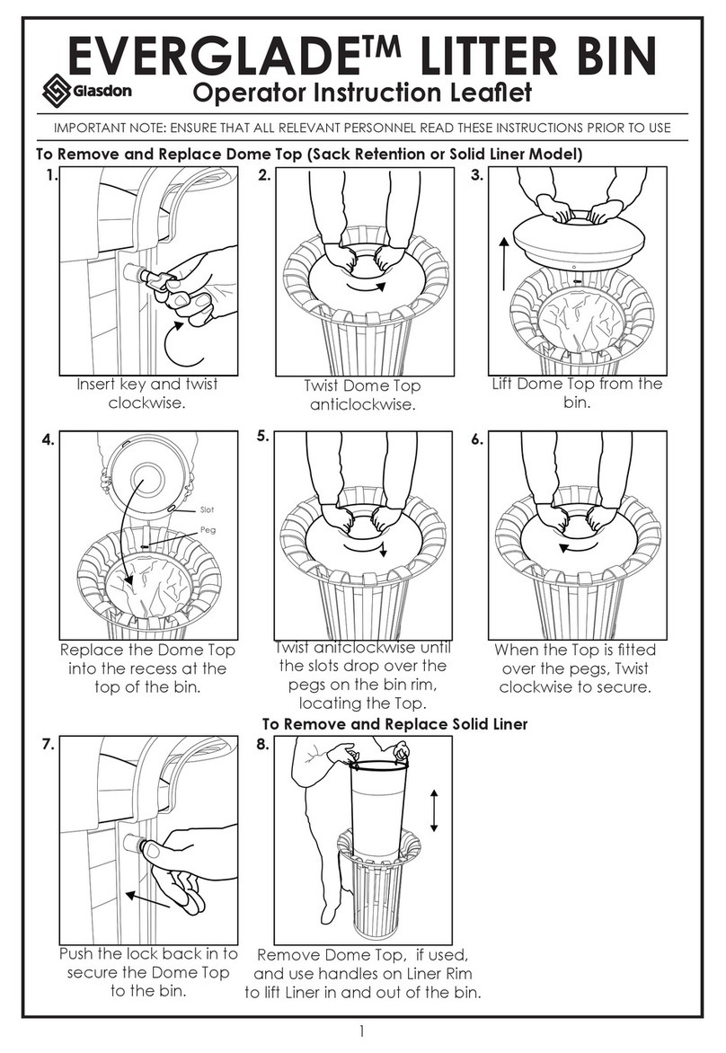 Glasdon EVERGLADE LITTER BIN Manual