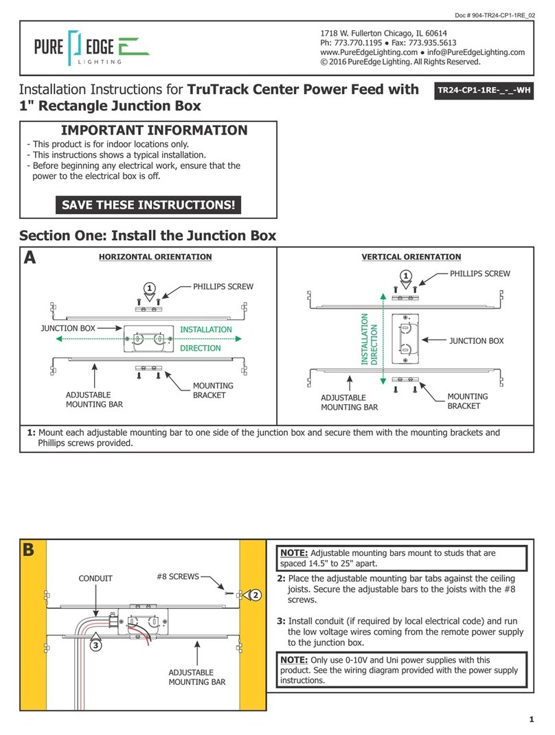 PureEdge Lighting TruTrack TR24-CP1-1RE WH Series installation instructions