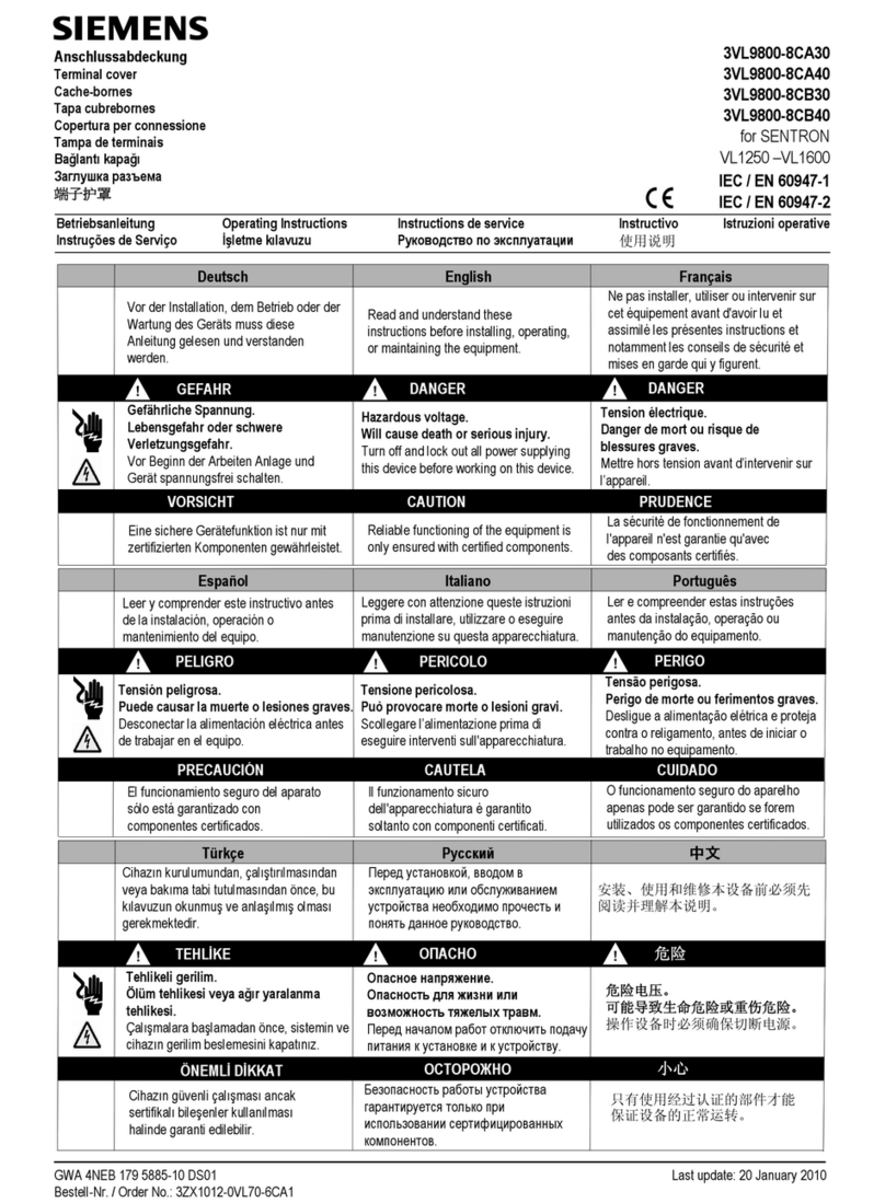Siemens 3VL9800-8CA30 User manual
