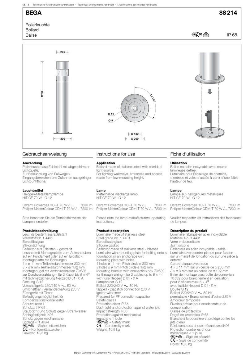 BEGA 88 214 Instructions for use