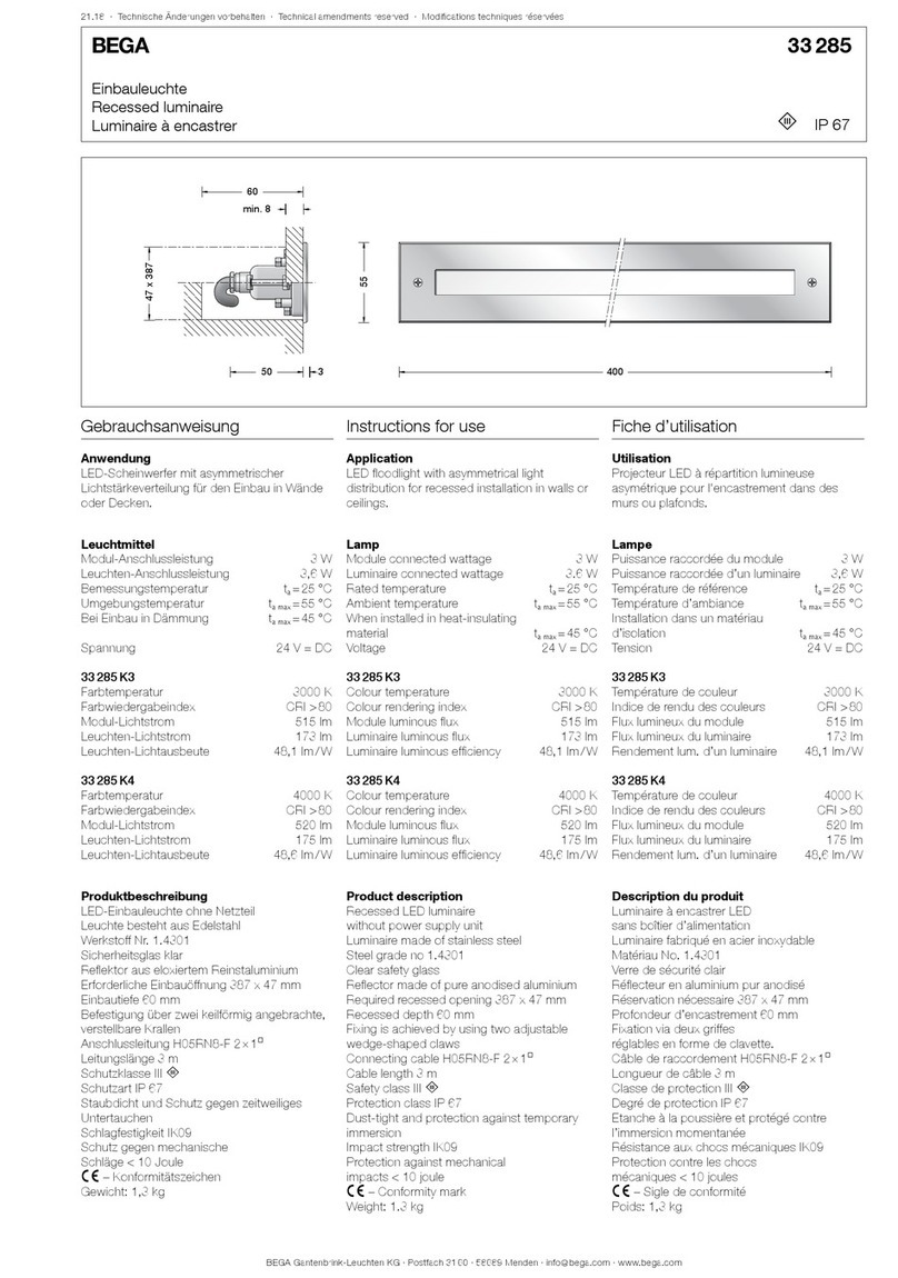 BEGA 33 285 Instructions for use