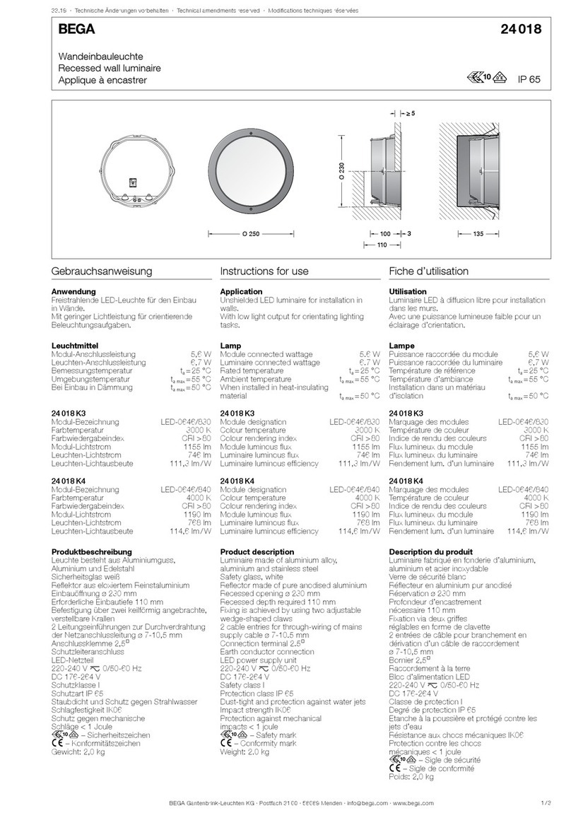 BEGA 24 018 Series User manual