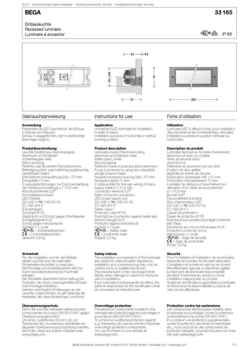 BEGA 33 165 User manual