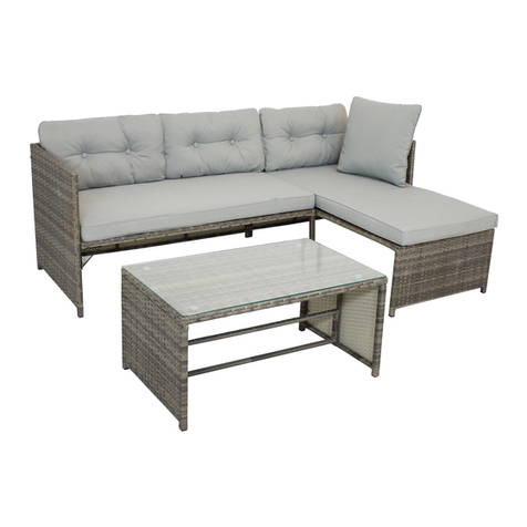 Sunnydaze Decor LONGFORD RESIN WICKER CHAISE SOFA SECTIONAL PATIO FURNITURE... manual