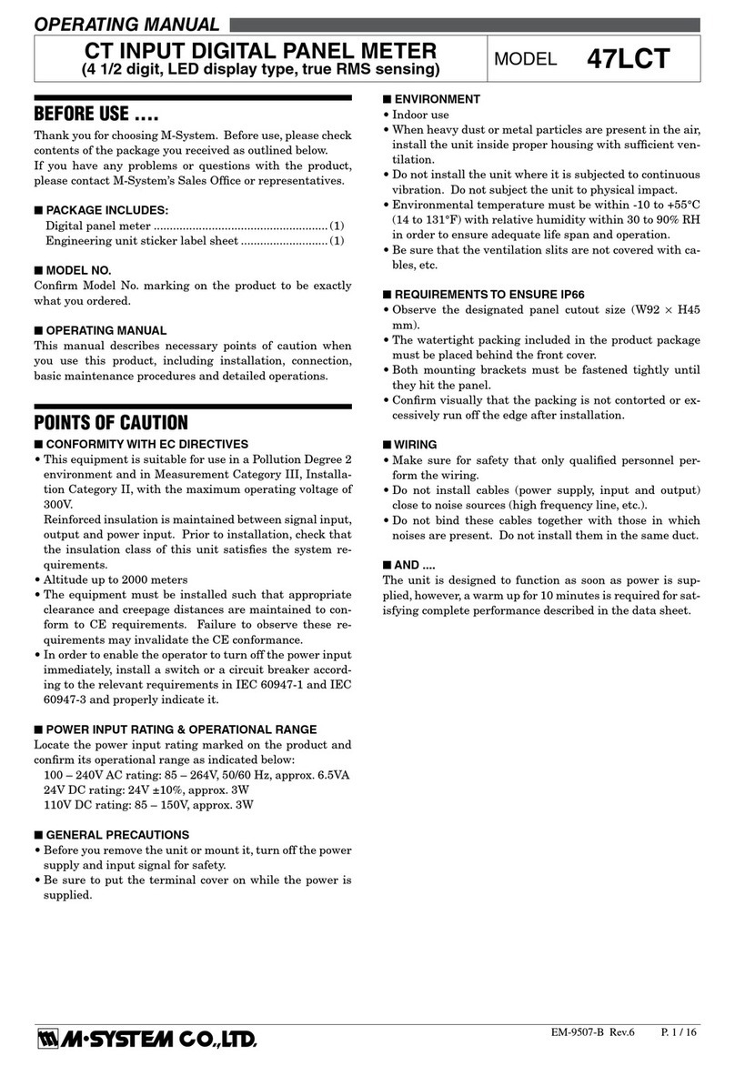 M-system 47LCT operating manual