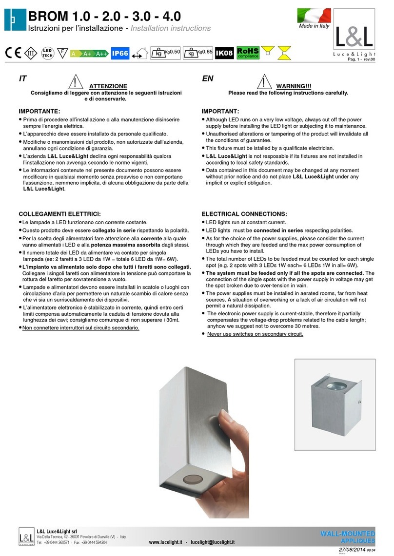 LUCE&LIGHT BROM 1.0 installation instructions