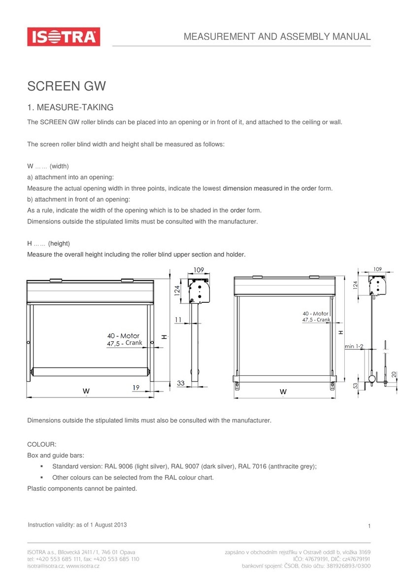 Isotra SCREEN GW MEASUREMENT AND ASSEMBLY MANUAL