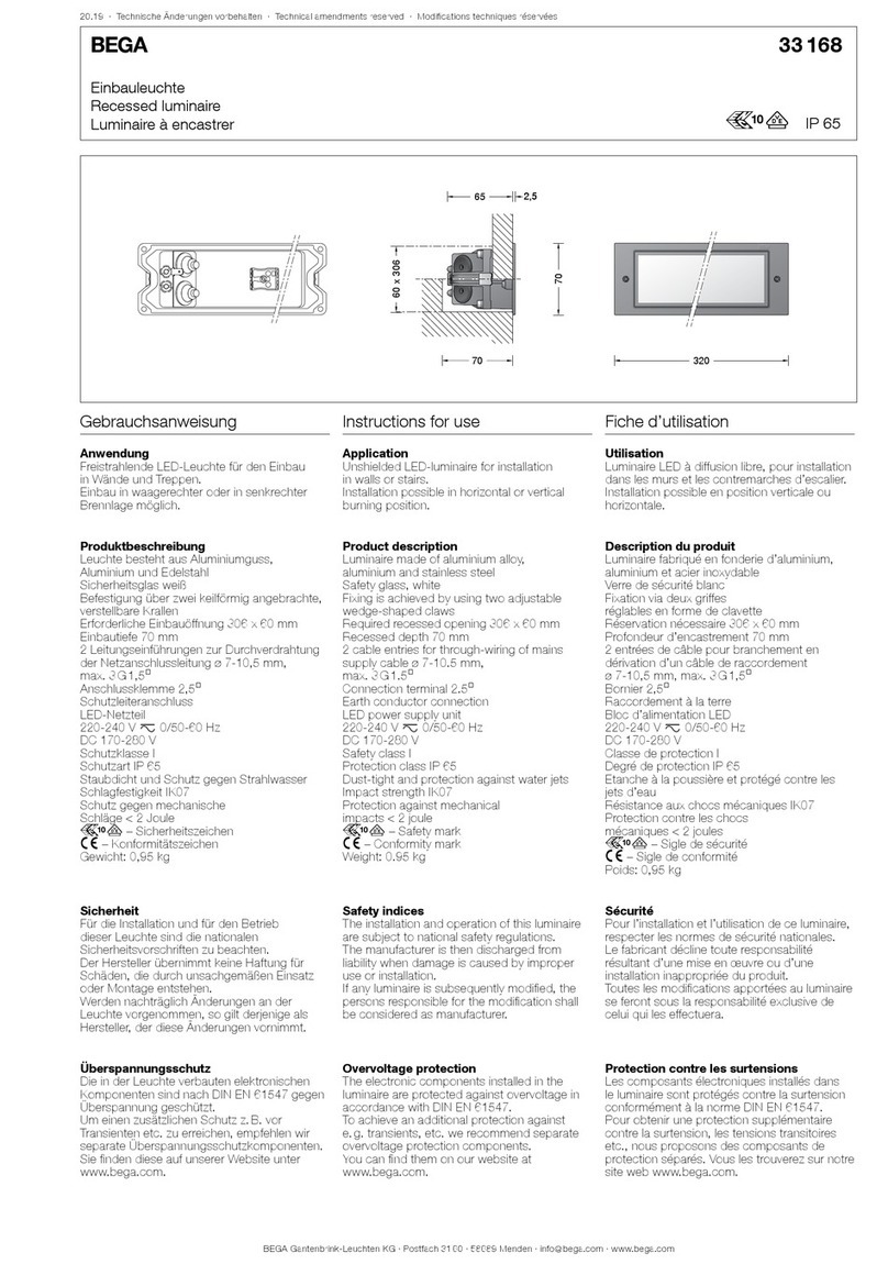 BEGA 33 168 User manual